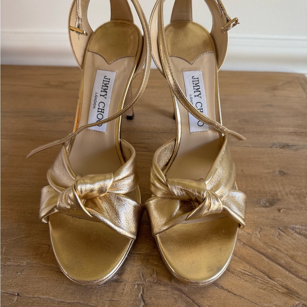 Jimmy Choo Metallic Gold Heels